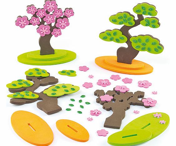 Yellow Moon Japanese 3D Tree Kits - Pack of 4
