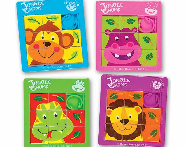 Yellow Moon Jungle Chums Sliding Puzzles - Pack of 8