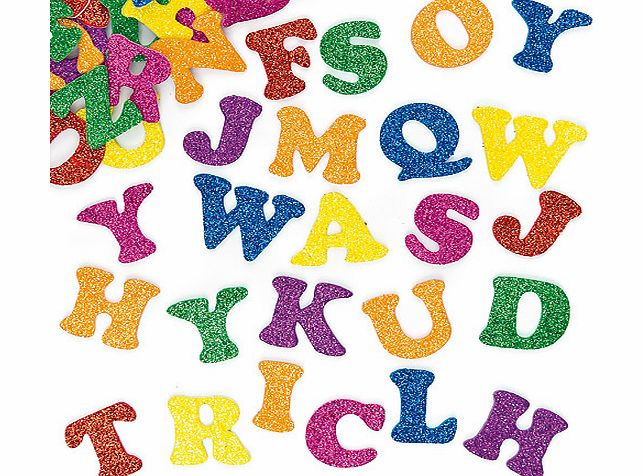 Yellow Moon Large Glitter Foam Letter Stickers - Tub of 156