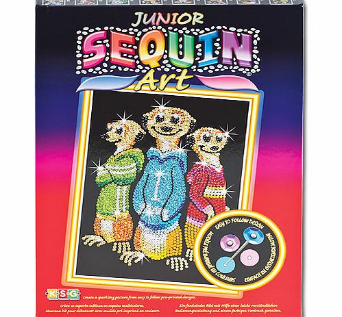Yellow Moon Meerkats Junior Sequin Art - Each