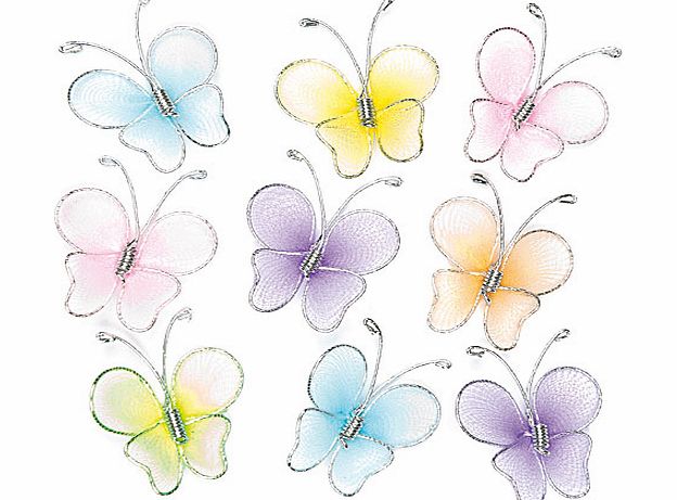 Yellow Moon Mini Fabric Butterflies - Pack of 15