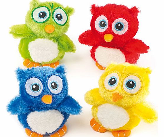Yellow Moon Mini Plush Owls - Pack of 4