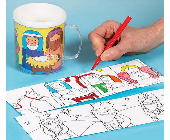 Yellow Moon Nativity Colour-in Mugs - Pack of 4
