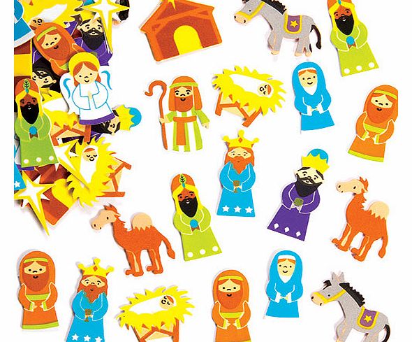 Yellow Moon Nativity Foam Stickers - Pack of 96
