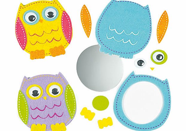 Yellow Moon Owl Mirror Kits - Pack of 3