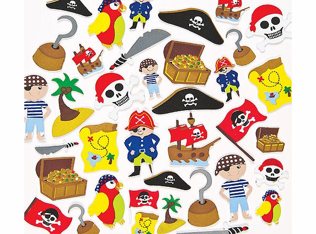 Yellow Moon Pirate Foam Stickers - Pack of 96