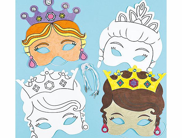 Yellow Moon Princess Colour-in Masks - Pack of 6