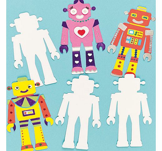 Yellow Moon Robot Card Shapes - Pack of 10