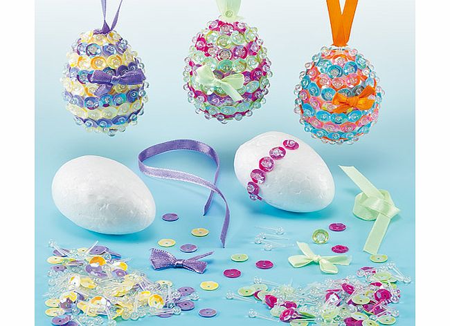 Yellow Moon Sequin Egg Kits - Pack of 3