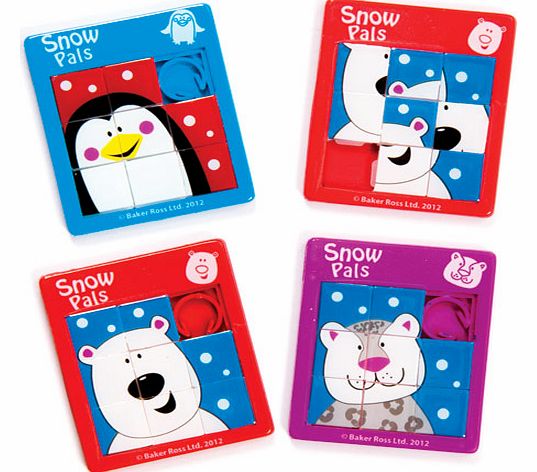 Yellow Moon Snow Pals Sliding Puzzles - Pack of 6
