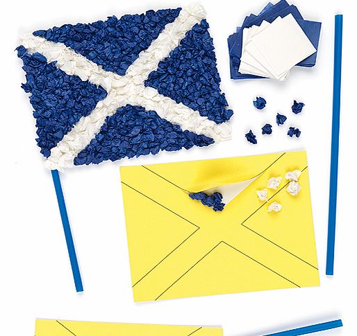 Yellow Moon St. Andrews Cross Tissue Craft Flag Kits - Pack