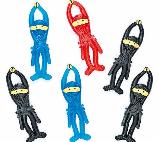 Yellow Moon Stretchy Flying Ninjas - Pack of 6