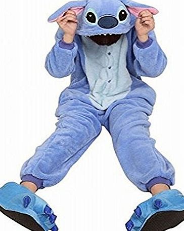 Yimidear Hot Unisex Adult Pajamas Cosplay Costume Animal Onesie Sleepwear Nightwear (L, Blue Stitch)