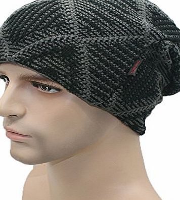Yomole Slouchy Knit Beanie matts Ski warm Hat (Black)