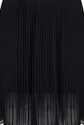 Yours Clothing Plus Size Womens Chiffon Pleated Midi Skirt With Elasticated Waist Size 18 Black
