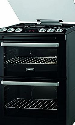 Zanussi ZCG552GNC 550mm Double Gas Cooker Gas Grill Black