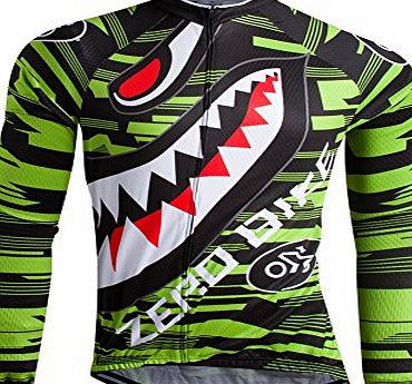 ZEROBIKE Mens Cycling Jersey Long Sleeves Wear Racing Cycling Top Breathable Quick-dry
