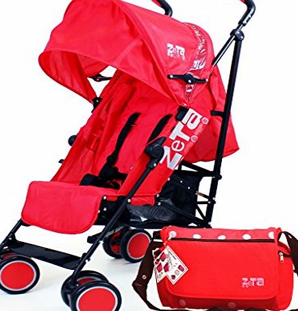 ZETA  Citi Stroller Buggy Pushchair - Red Complete With Bag