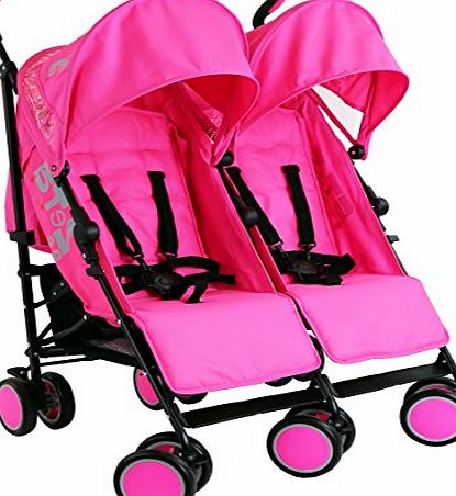 ZETA  Citi TWIN Stroller Buggy Pushchair - Raspberry Pink Double Stroller