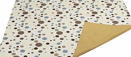 Zicac Large Dot Printed Washable No Mess Anti Slip Floor Splash Mat Protector Cover for Kids Baby Toddler Infant under Feeding Highchair (Coffee)