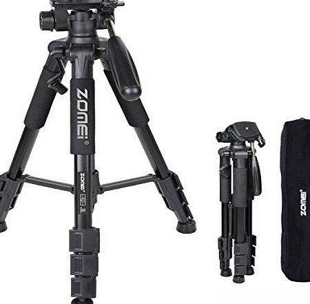 Zomei  Q111 Portable Professional Light Weight Traveler Tripod with Pan Head for Camera DSLR DV Canon Nikon Sony,Black