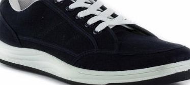 Zone - Mens Lace Up Canvas Trainer in Navy - Size 6 - Blue