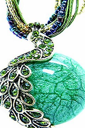 Zonman Cyber Deals Zonman Pretty Jewelry Retro Bohemia Style Pendant Opal Phoenix Peacock Necklace (P4)